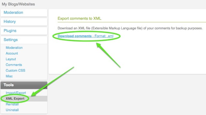 IntenseDebate - XML Export